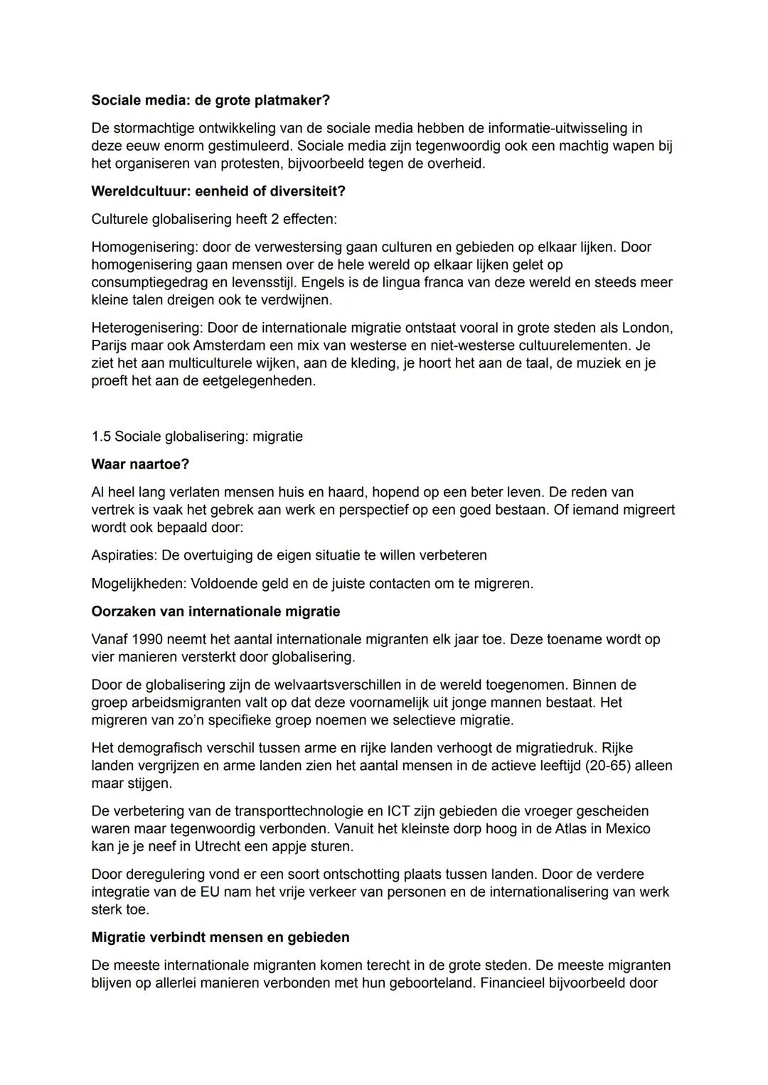Hoofdstuk 1 Globalisering
1.1 Globalisering: one world?
Globalisering: wat is dat?
Globalisering heeft met aardrijkskunde te maken omdat het