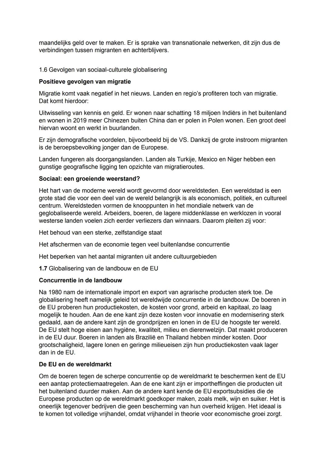 Hoofdstuk 1 Globalisering
1.1 Globalisering: one world?
Globalisering: wat is dat?
Globalisering heeft met aardrijkskunde te maken omdat het