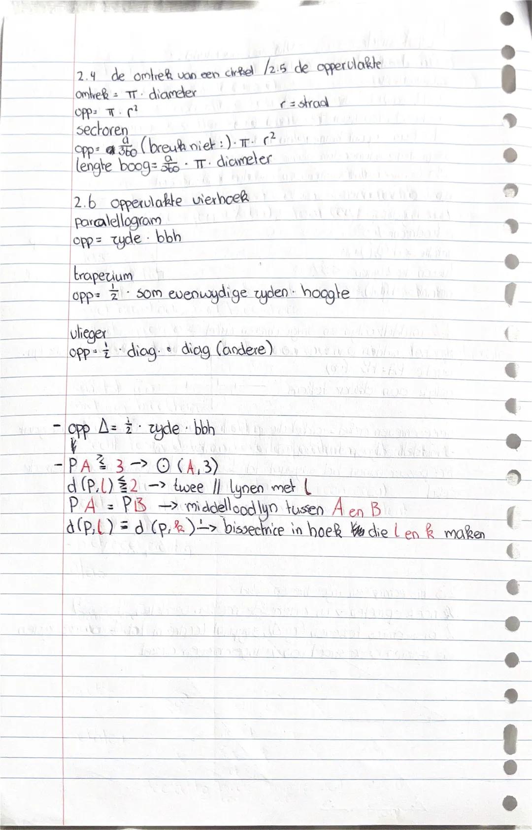 Wiskunde
-Vlakke meetkunde-
•hoofdstuk 2.
2.1 afstanden
○ (M, 6cm)
Cirkel met middelpunt M en straal 6cm.
PM < 6cm → punt binnen een cirkel