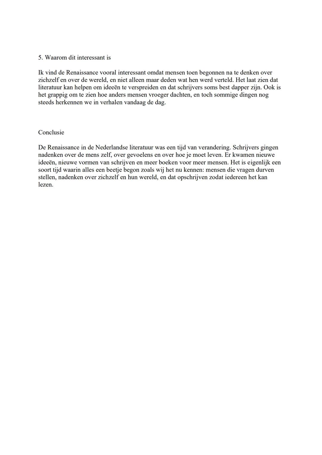 # Samenvatting Literatuurgeschiedenis: Renaissance
De Renaissance was een periode die ongeveer begon in de 15e eeuw. Het is eigenlijk het
t