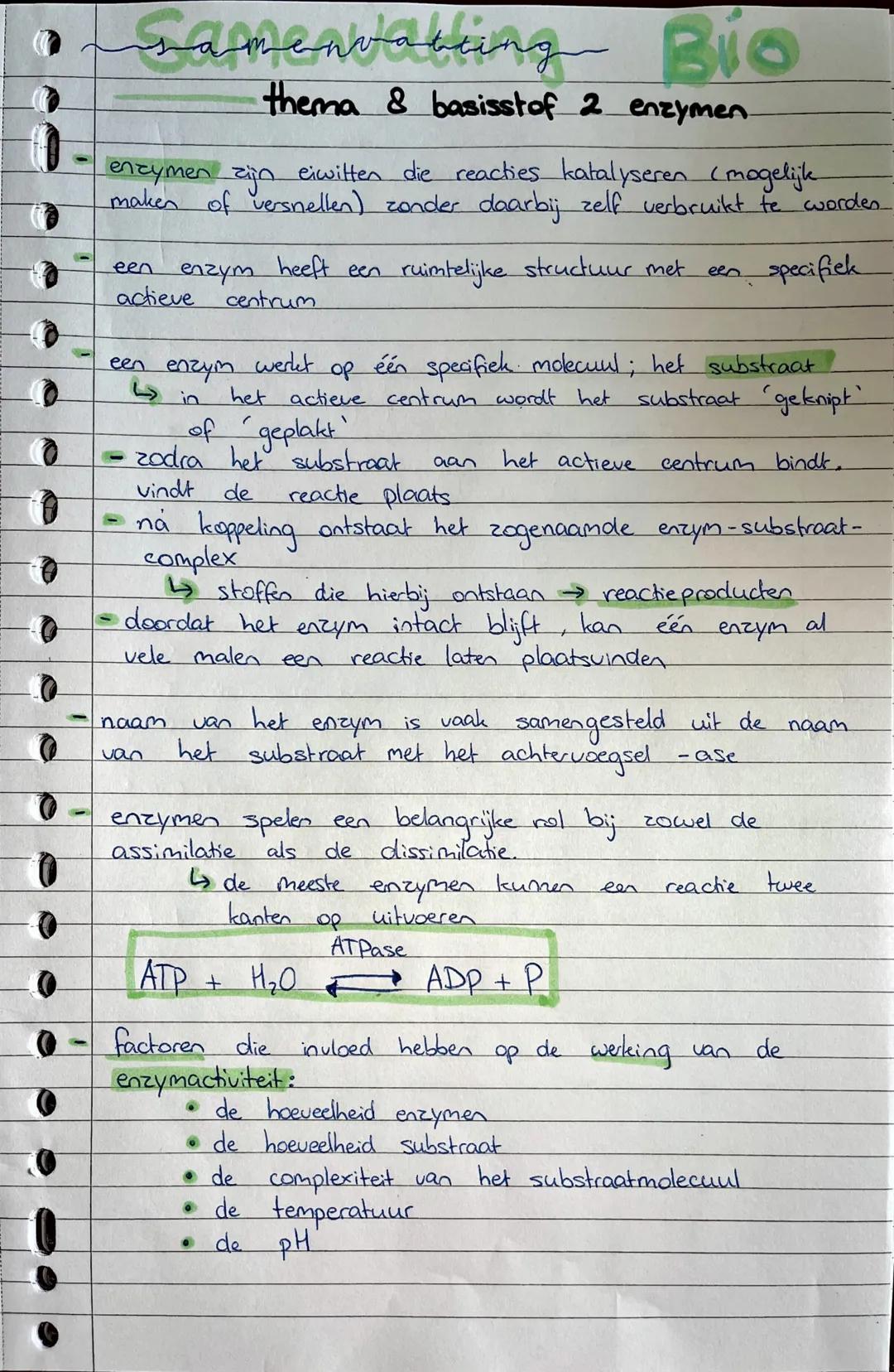Samenvatting biologie thema 8 stofwisseling in de cel