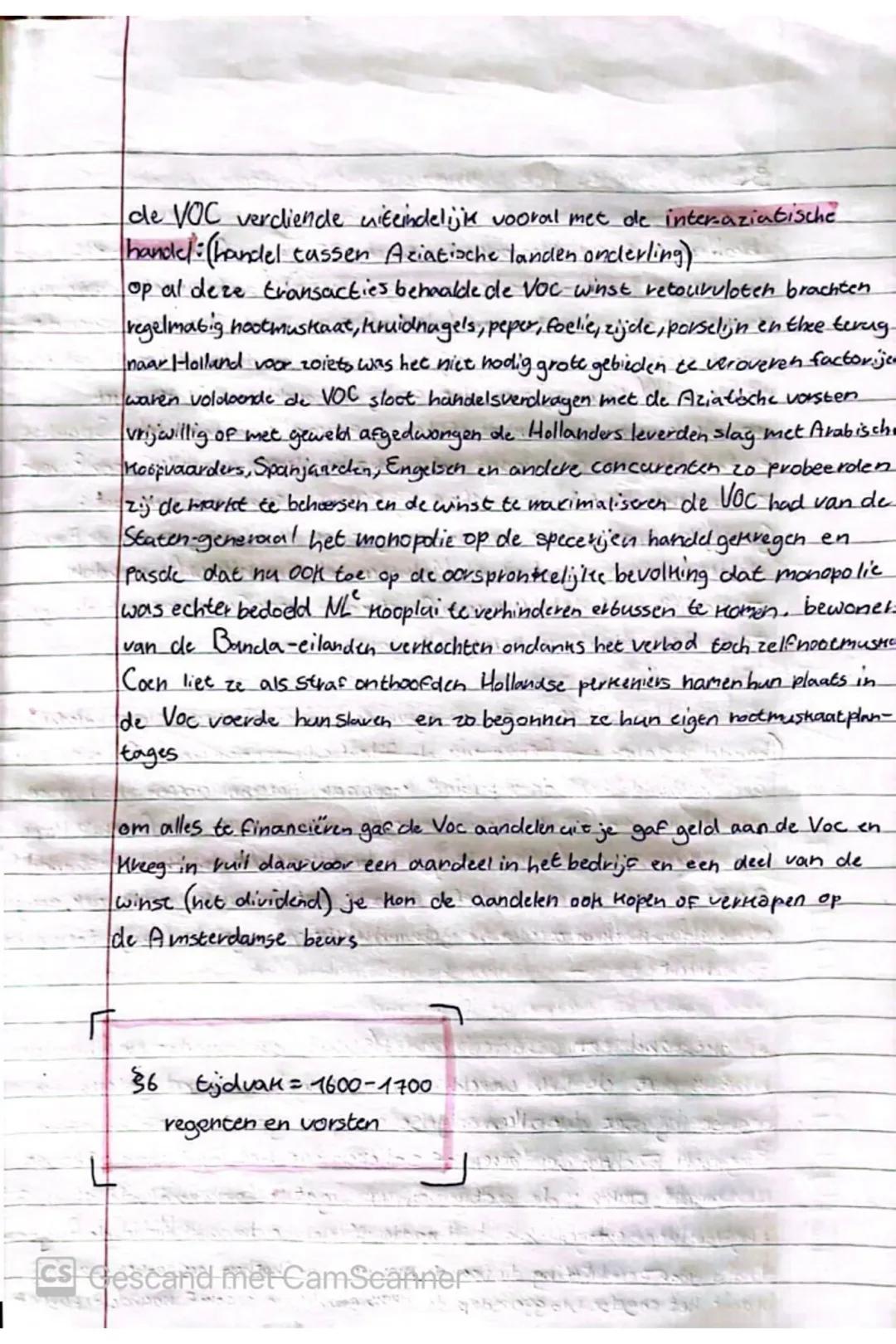 de VOC verdiende uiteindelijk vooral met de inter-aziatische
handed (handel tussen Aziatische landen onderling)
op al deze transacties behaa