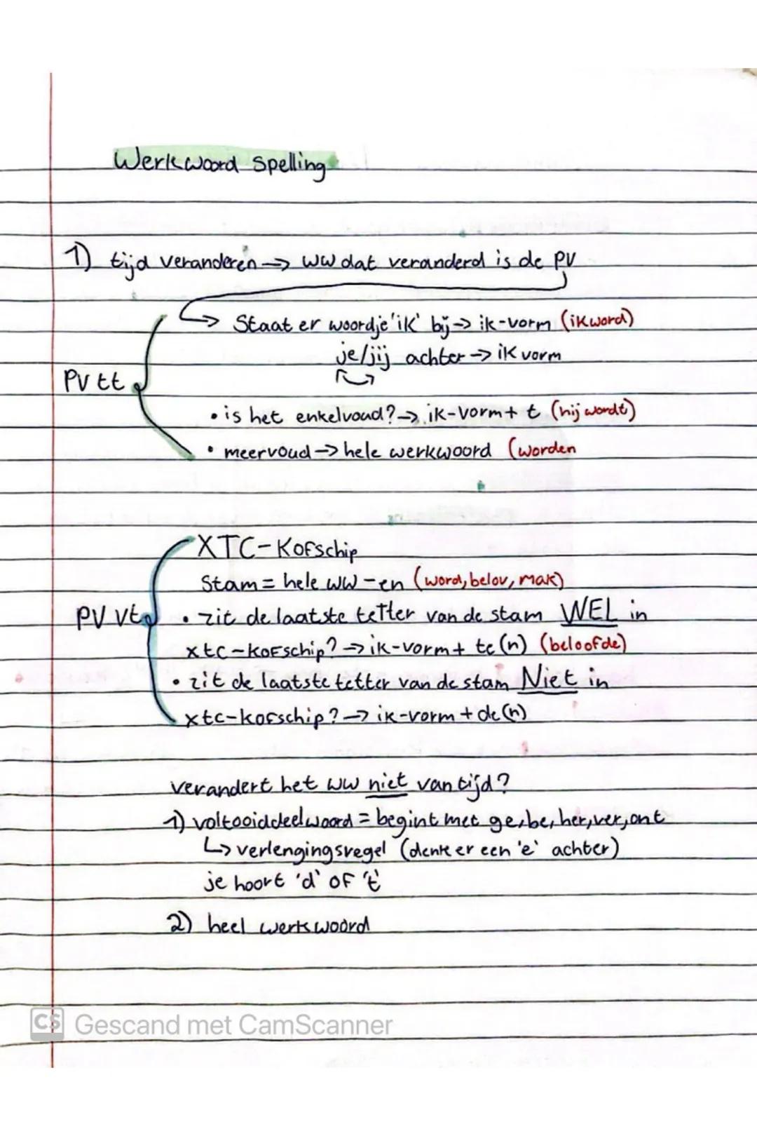 Werkwoord Spelling
1) tijd veranderen ww dat veranderd is de Pu
Putt
→ Staat er woordje ik bij ik-vorm (ikwora)
je/jij
achter ik vorm
•