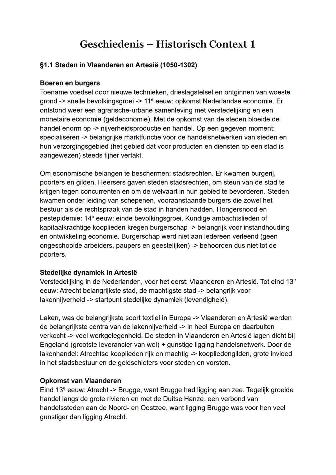 geschiedenis, HC1 Steden en Burgers in de Lage Landen