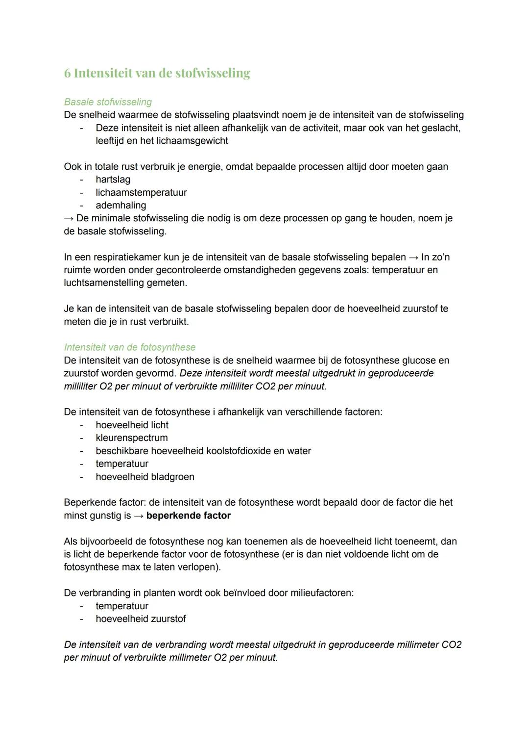 # 1 Chemie in cellen
Energierijke organische stoffen
Stofwisseling: Het geheel van chemische omzettingsprocessen in een organisme. Een
gro