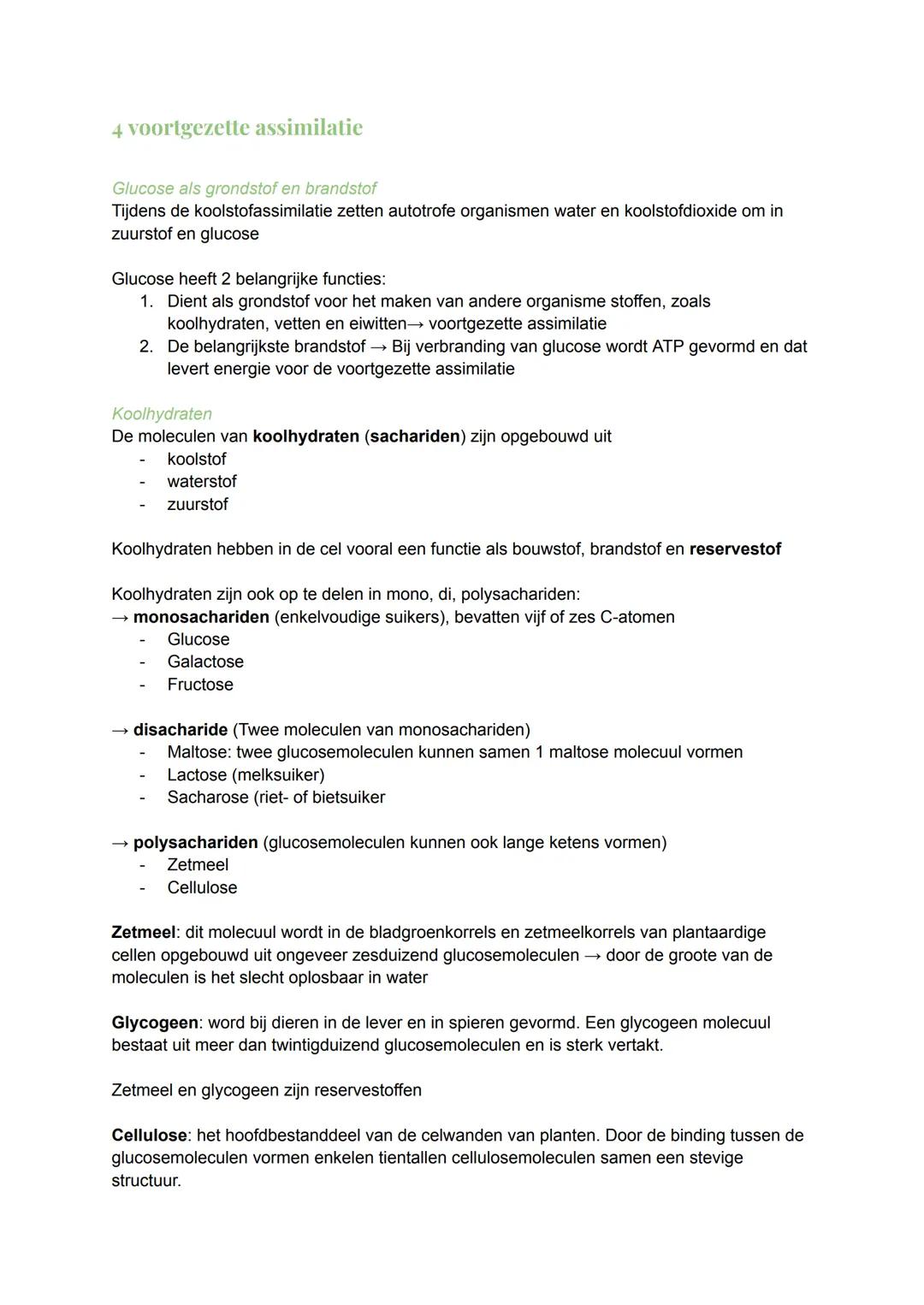 # 1 Chemie in cellen
Energierijke organische stoffen
Stofwisseling: Het geheel van chemische omzettingsprocessen in een organisme. Een
gro