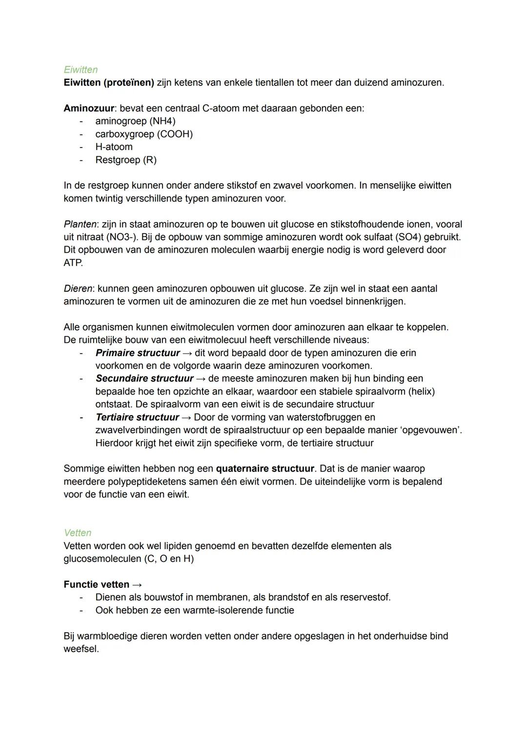 # 1 Chemie in cellen
Energierijke organische stoffen
Stofwisseling: Het geheel van chemische omzettingsprocessen in een organisme. Een
gro