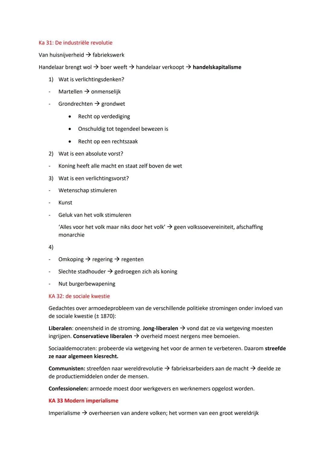 # Ka 31: De industriële revolutie
Van huisnijverheid → fabriekswerk
Handelaar brengt wol → boer weeft handelaar verkoopt → handelskapitali