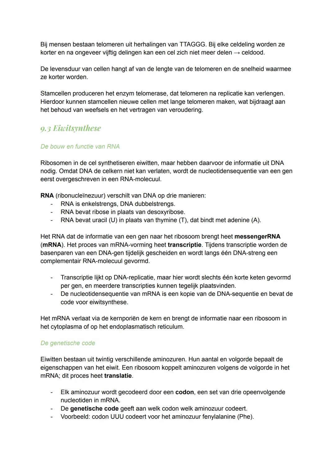 9.1 DNA
Het genoom
Je lichaam is opgebouwd uit veel verschillende celtypen die verschillende functies hebben.
Bijna elke cel heeft een cel