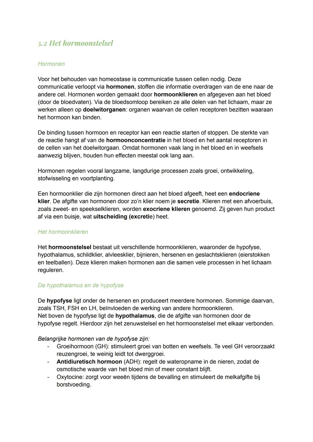 # 5.1 homeostase en regelkringen
Homeostase
Het lichaam houdt verschillende factoren rond een bepaalde normwaarde in stand, zoals de
zuurs