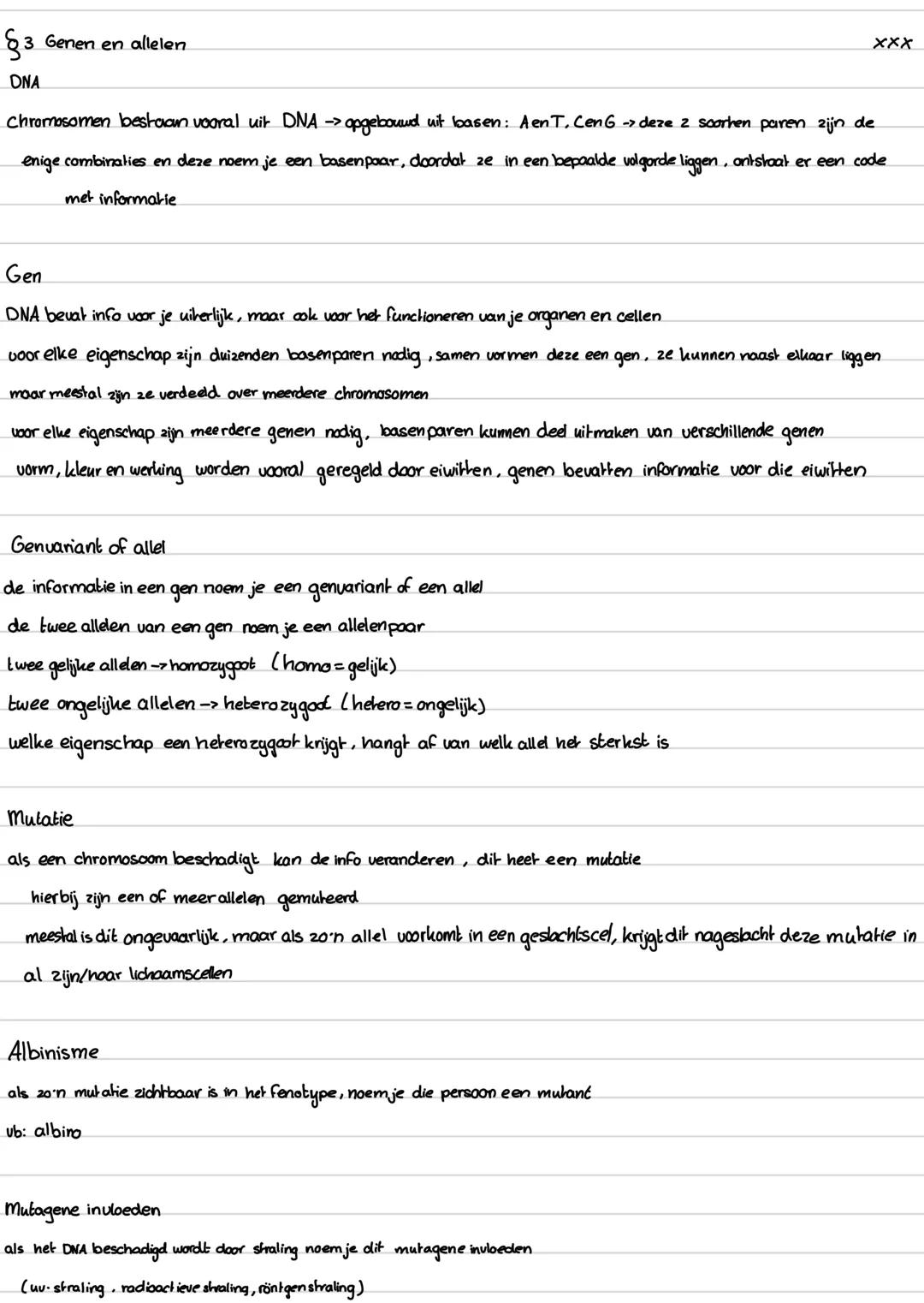 biologie samenvatting H5 (zu boek)
§i Genotype en Fenotype
Erfelijke informatie
Lichaamscellen -> cellen waaruit je lichaam is opgebouwd.