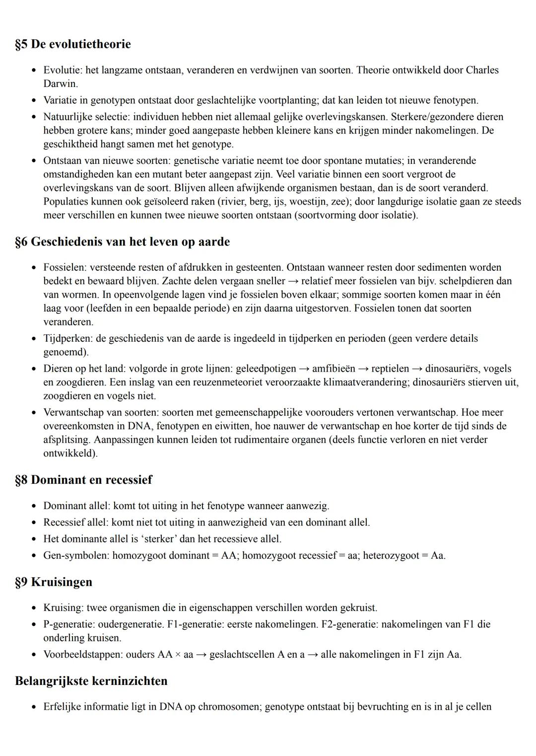 biologie samenvatting H5 (zu boek)
§i Genotype en Fenotype
Erfelijke informatie
Lichaamscellen -> cellen waaruit je lichaam is opgebouwd.