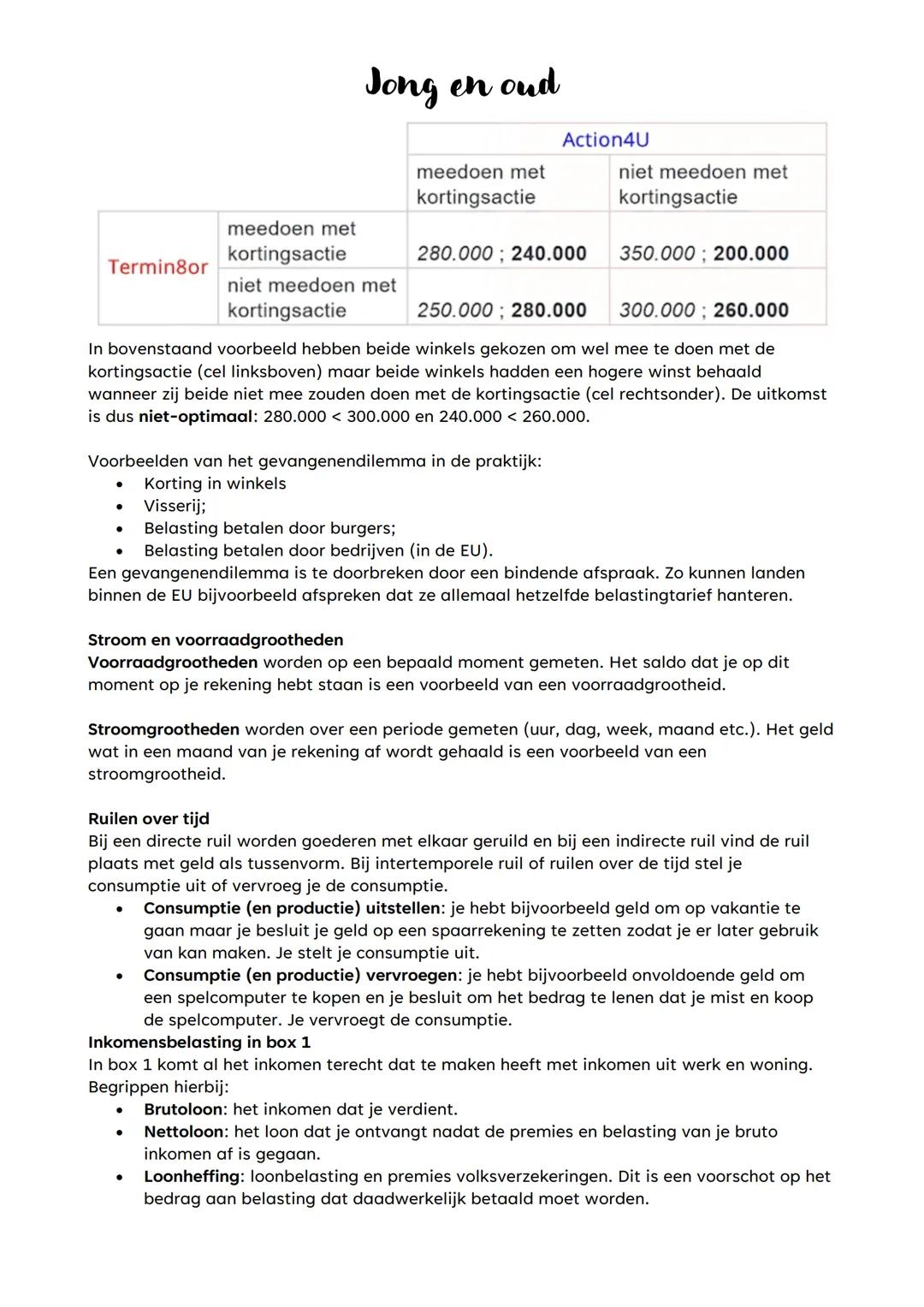 # Jong en oud
Bij een simultaan spel beschikken de twee spelers over dezelfde informatie. Ze kunnen niet
overleggen en weten niet wat elkaa
