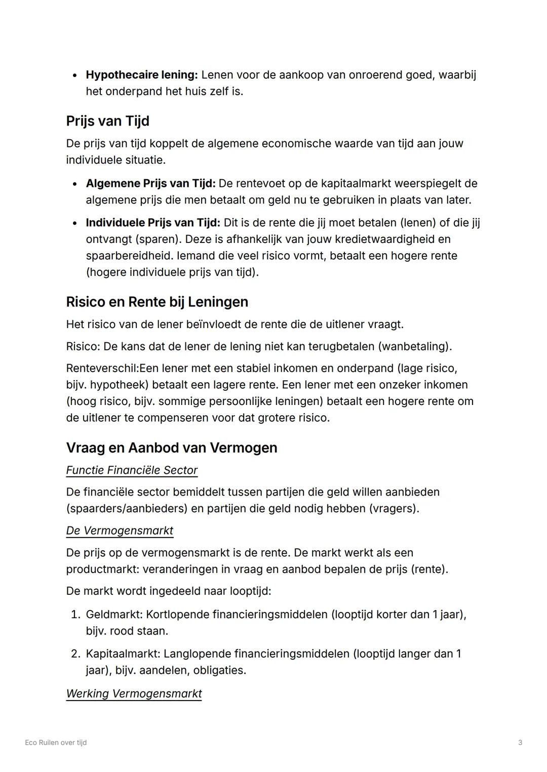 # Eco Ruilen over tijd
## 1.1 Geld hoort bij het leven
Voorraad- en Stroomgrootheden
Voorraadgrootheid: De financiële stand van zaken op