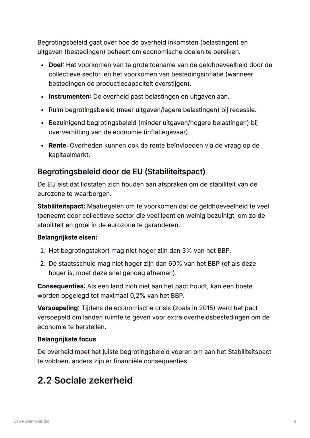 # Eco Ruilen over tijd
## 1.1 Geld hoort bij het leven
Voorraad- en Stroomgrootheden
Voorraadgrootheid: De financiële stand van zaken op