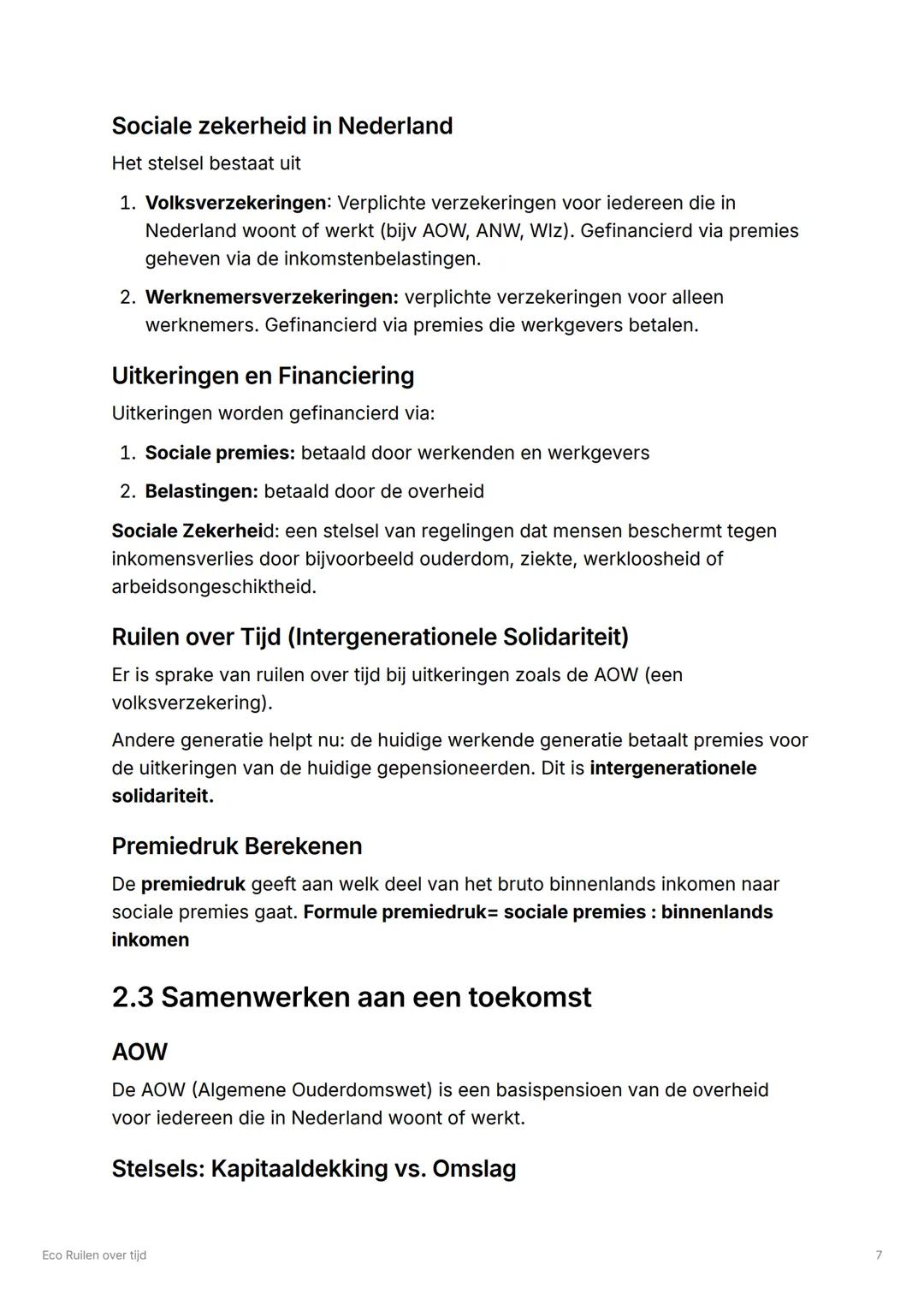 # Eco Ruilen over tijd
## 1.1 Geld hoort bij het leven
Voorraad- en Stroomgrootheden
Voorraadgrootheid: De financiële stand van zaken op
