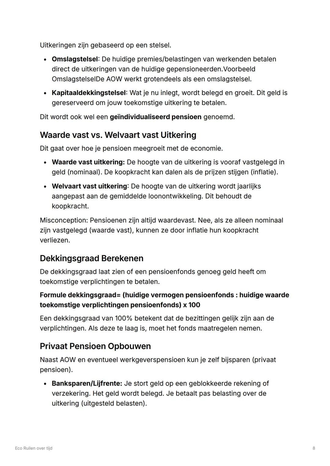 # Eco Ruilen over tijd
## 1.1 Geld hoort bij het leven
Voorraad- en Stroomgrootheden
Voorraadgrootheid: De financiële stand van zaken op