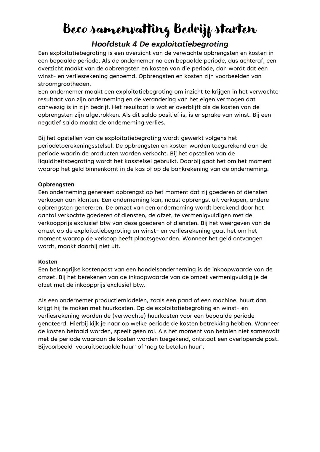 # Beco samenvatting Bedrijf starten
## Hoofdstuk 1 De oprichting van een onderneming
Je kunt ervoor kiezen in loondienst te gaan werken bi