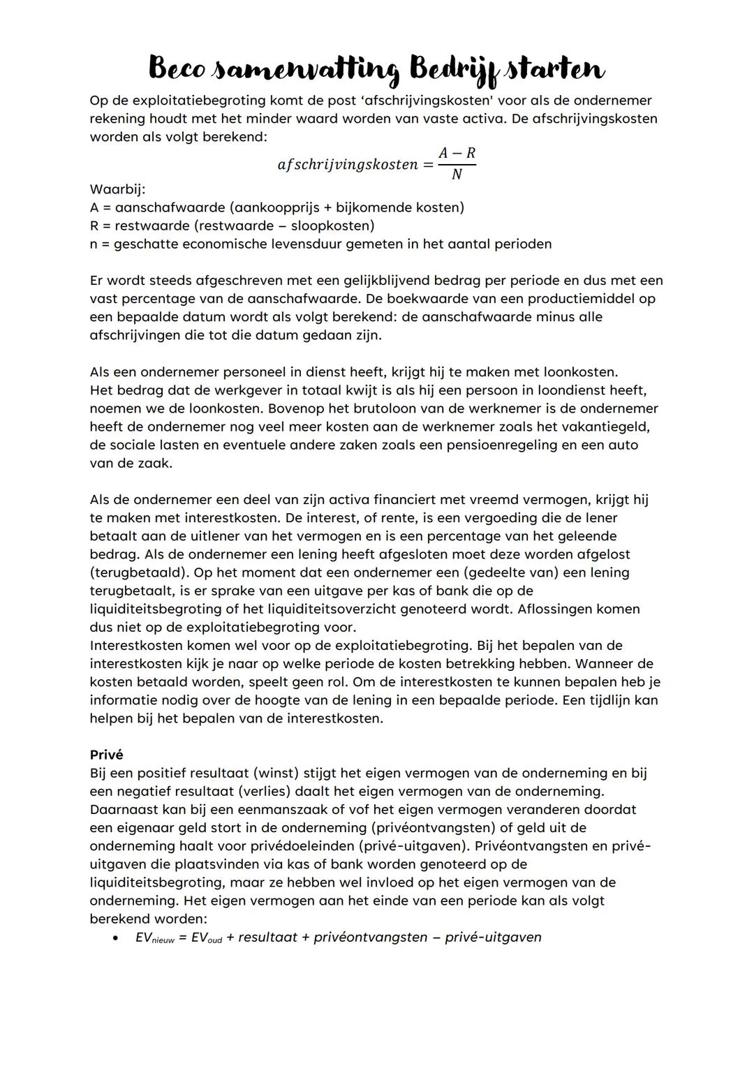 # Beco samenvatting Bedrijf starten
## Hoofdstuk 1 De oprichting van een onderneming
Je kunt ervoor kiezen in loondienst te gaan werken bi