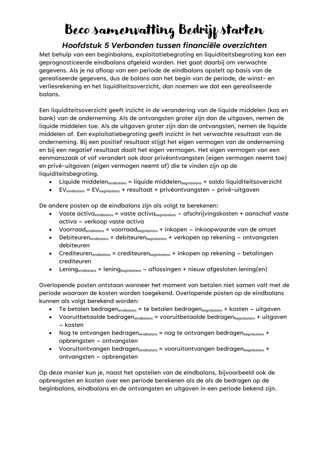 # Beco samenvatting Bedrijf starten
## Hoofdstuk 1 De oprichting van een onderneming
Je kunt ervoor kiezen in loondienst te gaan werken bi