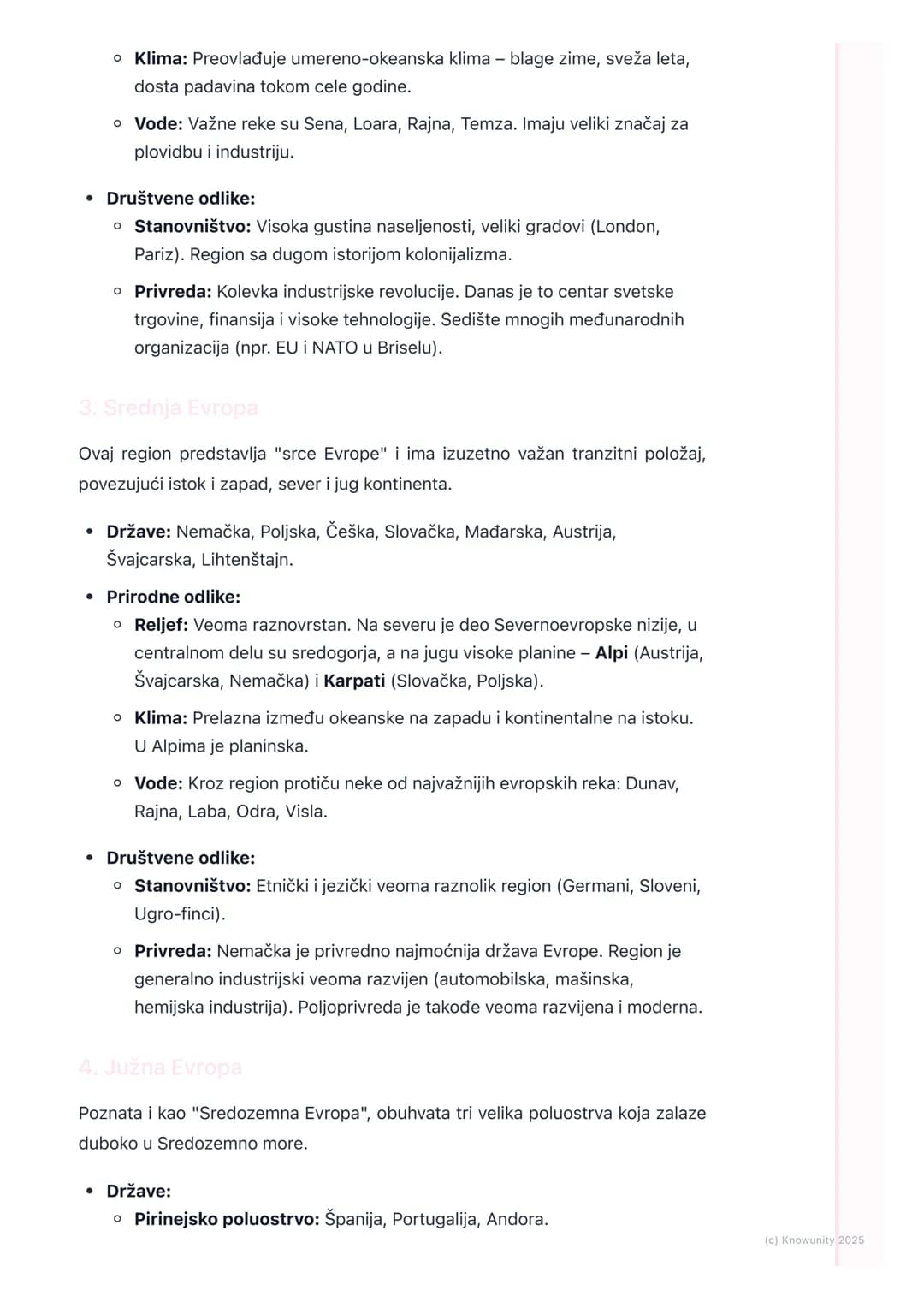 # Regioni Evrope
Uvod u regionalnu podelu Evrope
Evropa je kontinent sa velikom raznolikošću u pogledu prirode, stanovništva,
kulture i pr
