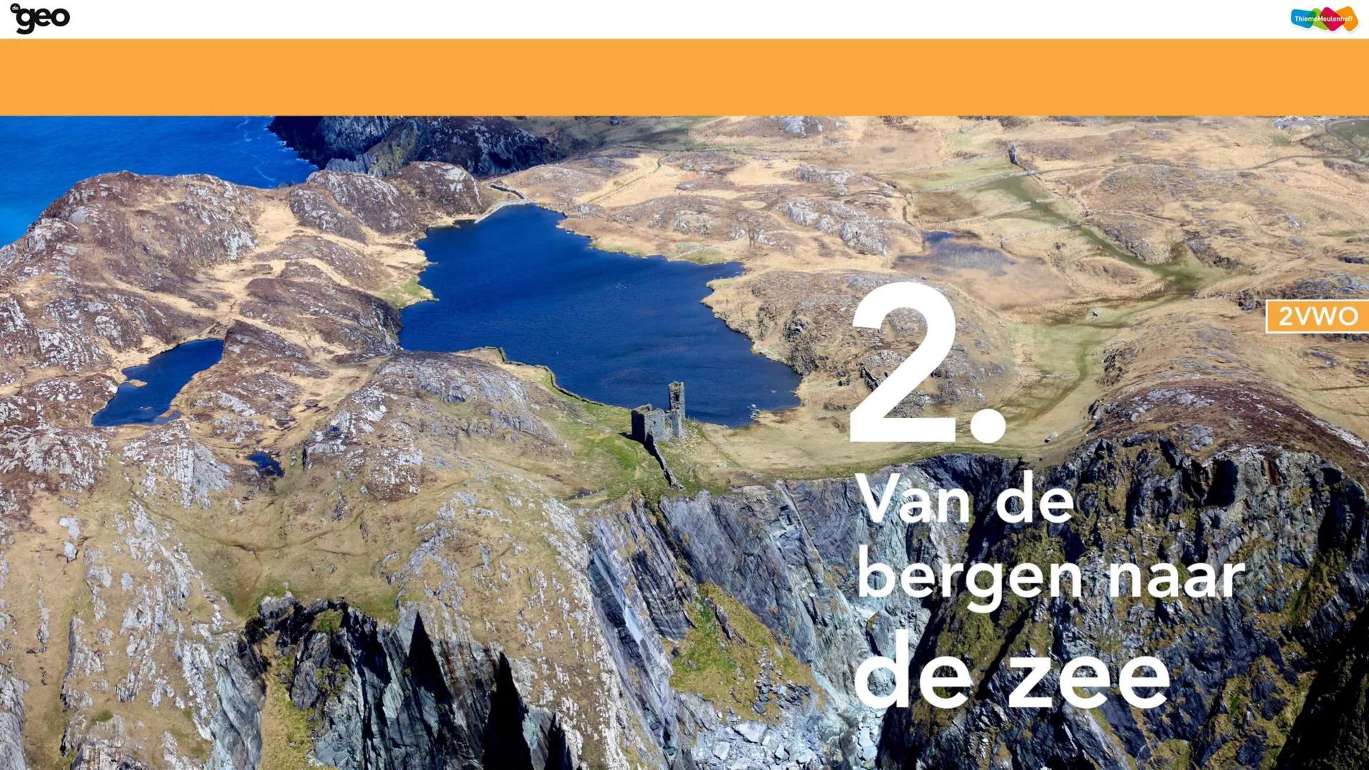 # geo
2VWO
2.
Van de
bergen naar
de zee Welkom terug bij AK! geo
Hoofdvraag
Welke endogene en exogene processen hebben de
natuurlandsch