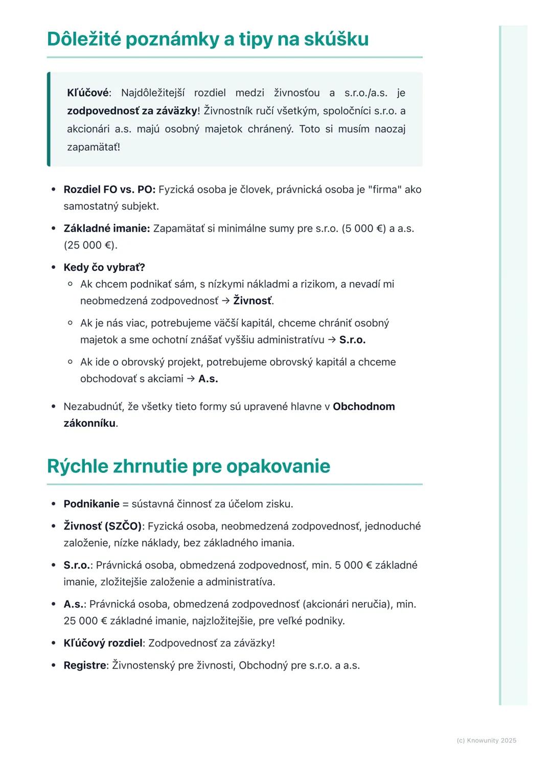 # Formy podnikania
Prehľad a úvod
Na hodine ekonómie sme sa začali učiť o podnikaní a rôznych spôsoboch, ako
môžu ľudia alebo skupiny ľudí