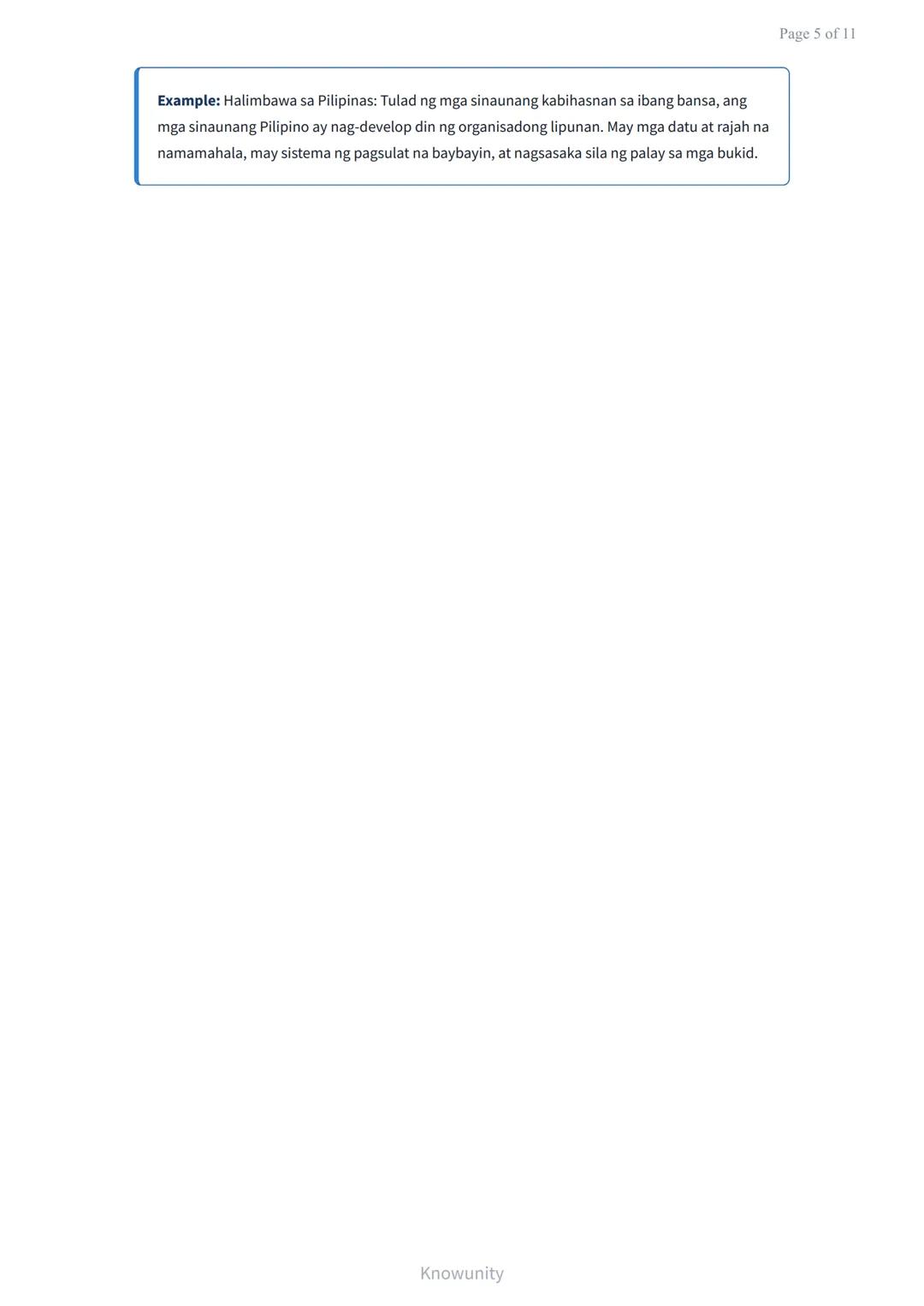 # Sinauang Kabihasnan ng Daigdig: Pagkakatulad at Pagkakaiba
Pag-aaral ng mga sinauang kabihasnan at kanilang mga katangian
## Mga Layunin