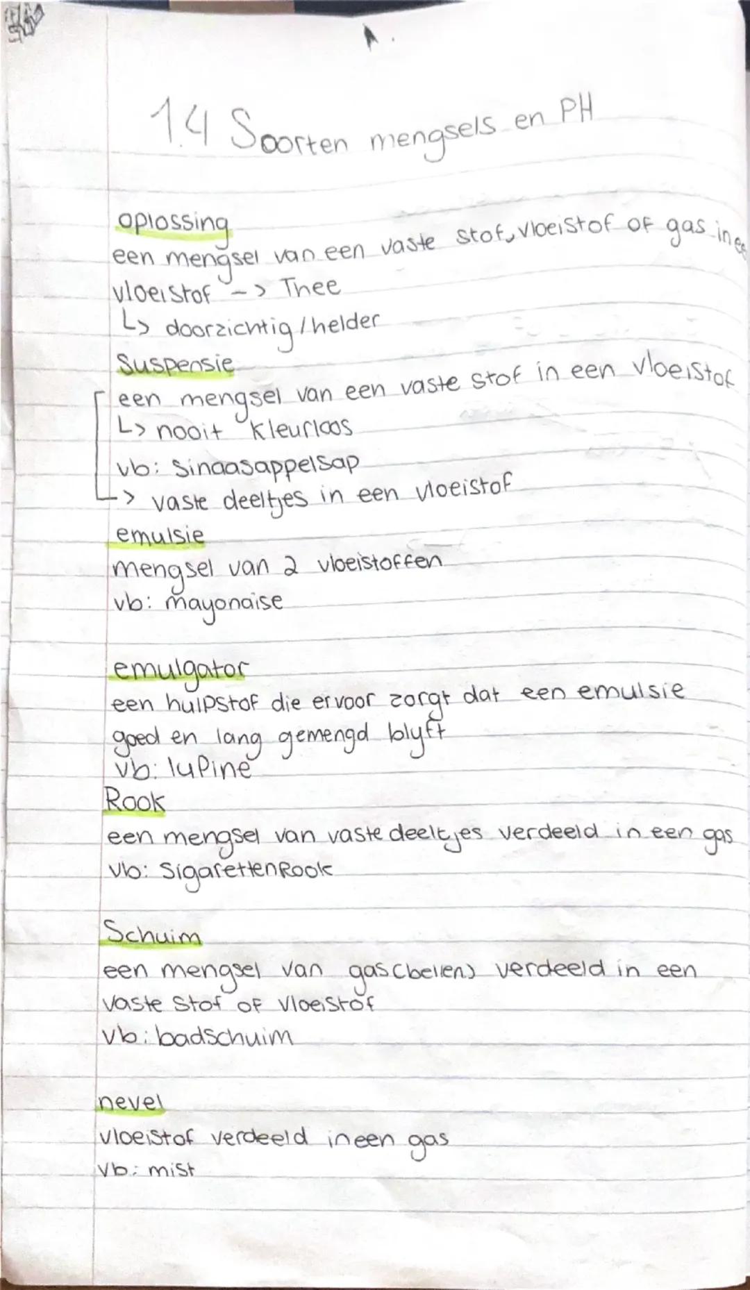 しん
# Scheikunde H1
## 1.1 Stofeigenschappen
begrippen
# mengsel
lets wat bestaat uit 2 of meer stoffen
# Zuivere stof
lets wat bestaat uit