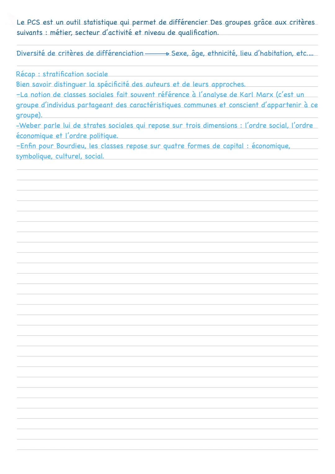 Chapitre 3: Comment est structurée la société francaise actuelle ?
Notions clés:
Espace sociale: espace multidimensionnel de position socia