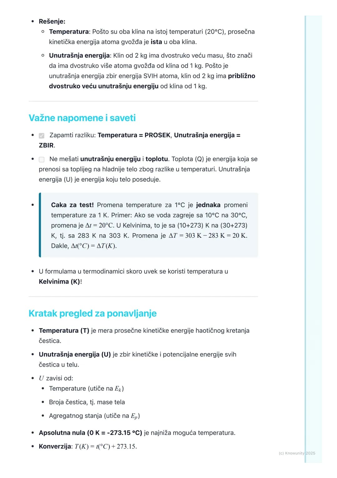 # Temperatura i Unutrašnja
Energija
Uvodni pregled
Temperatura i unutrašnja energija su osnovni pojmovi u termodinamici.
Svakodnevno koris