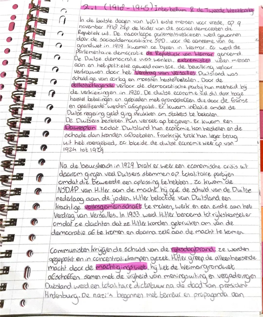 2.1 (1918-1945) Inter bellum & de Tweede Werebbalg
In de laatste dagen van Wol eiste mensen voor vrede, op q
november 1918 riep de leider v