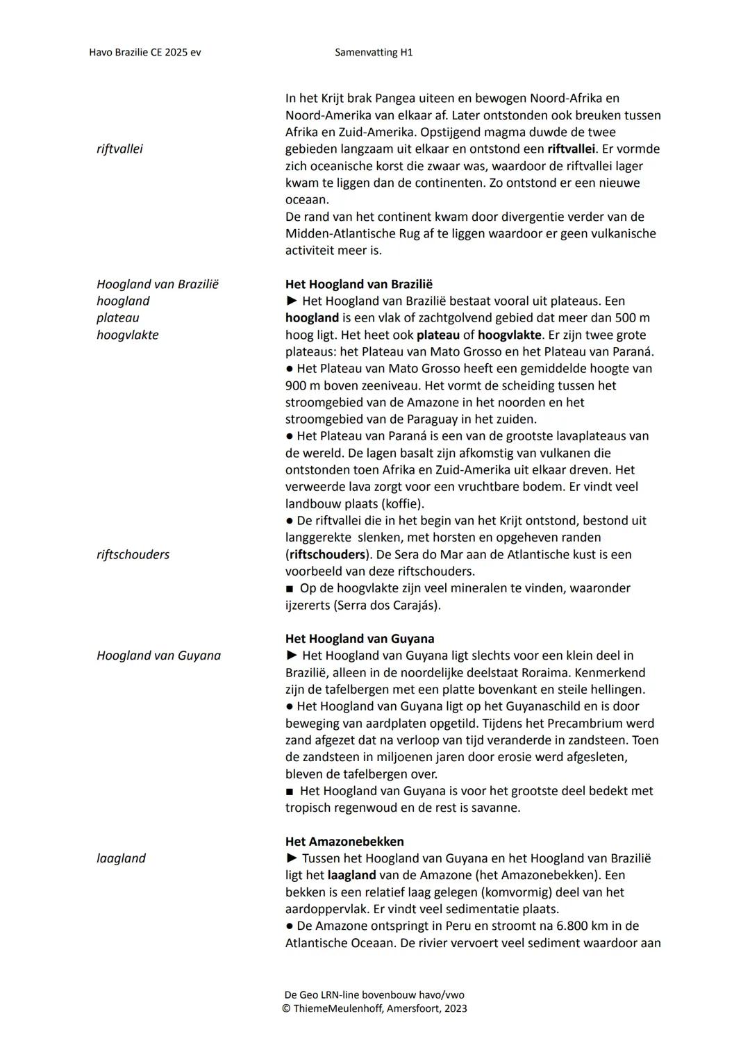 HAVO ONTWIKKELINGSLAND
BRAZILIË
geo
AARDRIJKSKUNDE
VOOR DE BOVENBOUW
NAAM
Thieme Meulenhoff
Samenvatting
bij hoofdstuk 1
DIT KATERN
BEREI
