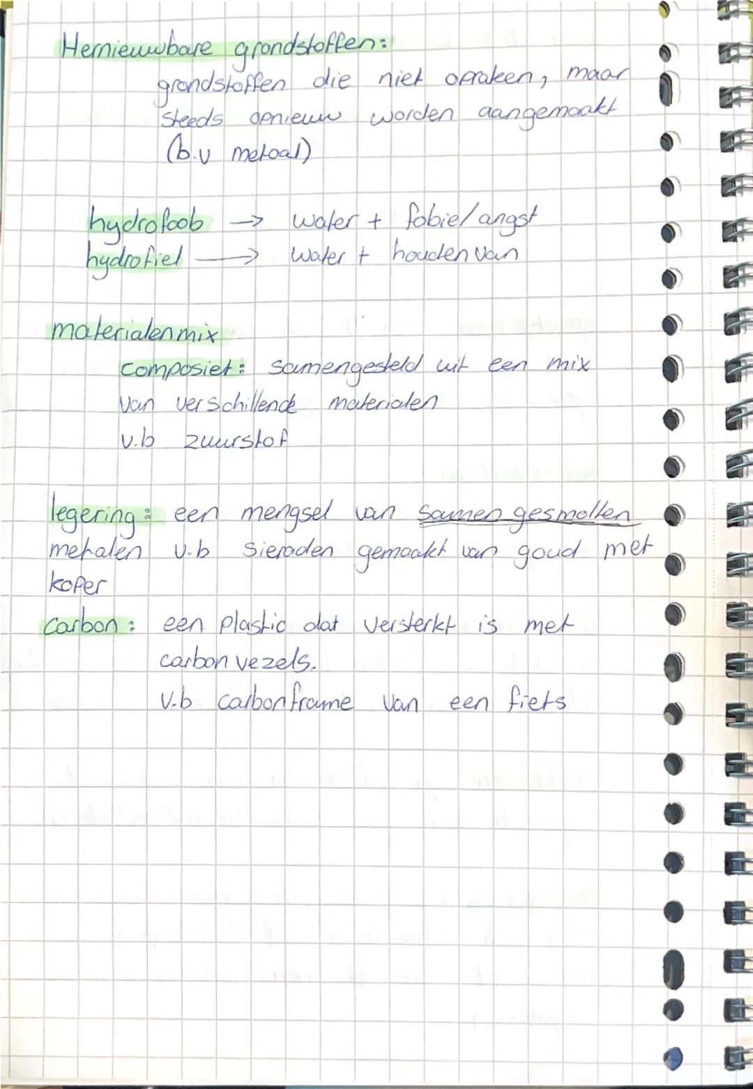hoofdstuk 1 materialen en stoffen
Paragraaf 1
materialen natuurlijke materialen
bijv: steen, hout
syntetische materialen
bijv: ijzer
gronds