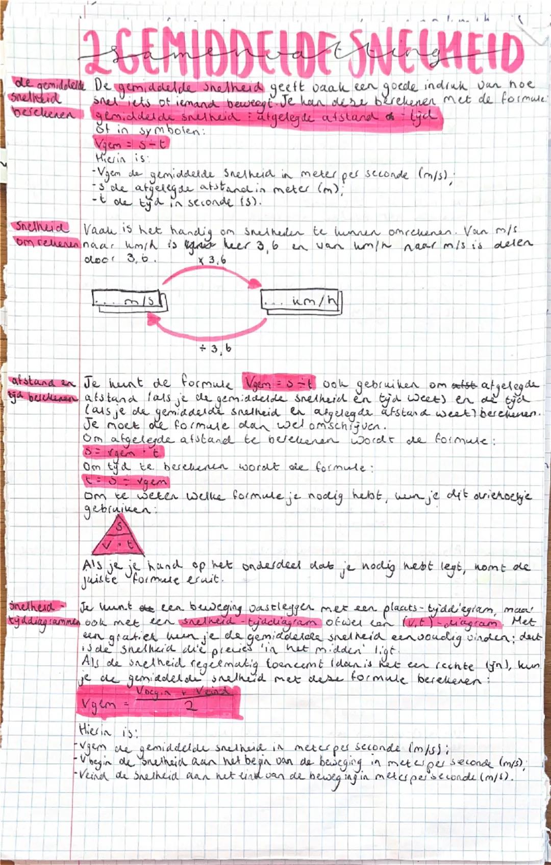 ## 2 GEMIDDELDE SNELHEID
de gemiddelde De gemiddelde snelheid geeft vaak een goede indruk van hoe snel iets of iemand beweegt. Je kan deze