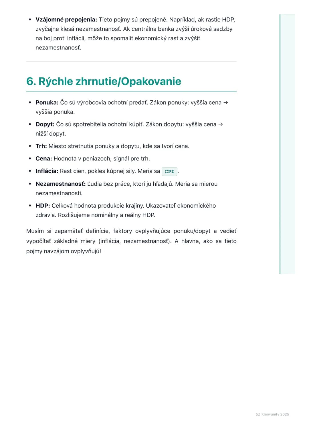 # Základné ekonomické pojmy
## 1. Prehľad základných ekonomických
## pojmov
Tieto poznámky sú kľúčové pre pochopenie, ako funguje naša eko