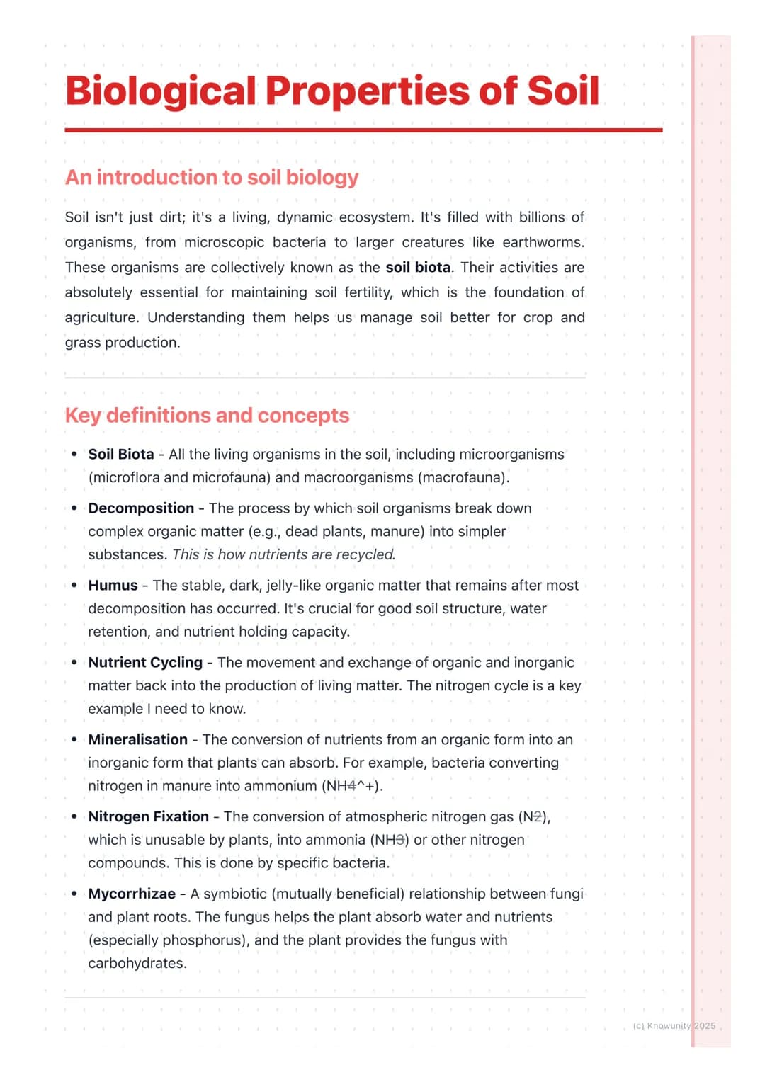 # Biological Properties of Soil
An introduction to soil biology
Soil isn't just dirt; it's a living, dynamic ecosystem. It's filled with b