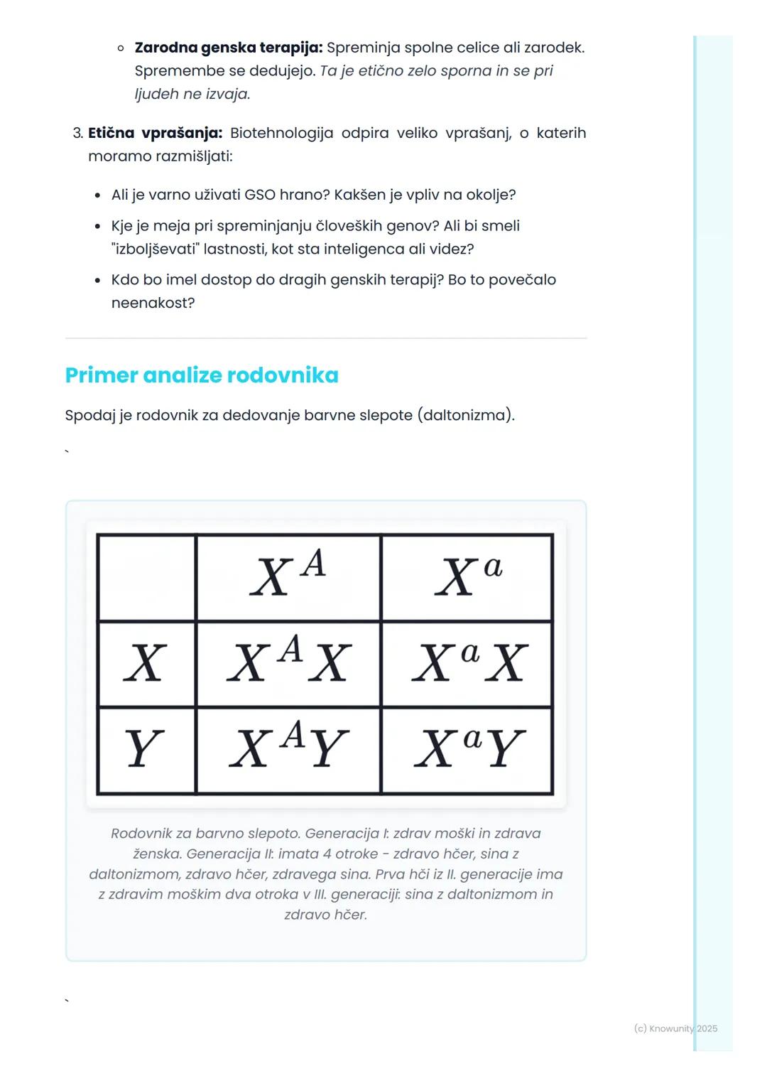 # Človeška genetika in
biotehnologija
Človeška genetika - osnove
Človeška genetika preučuje dedovanje lastnosti pri ljudeh. To vključuje
v