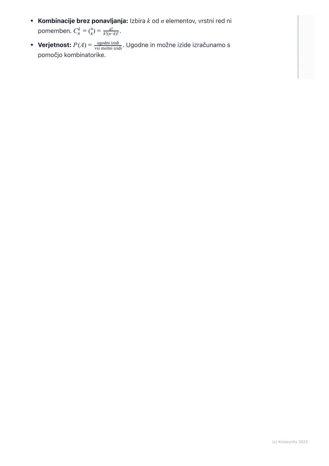 # Kombinatorika
Osnovni princip kombinatorike
Kombinatorika je v bistvu umetnost štetja. Ukvarja se z vprašanjem, na koliko
načinov lahko