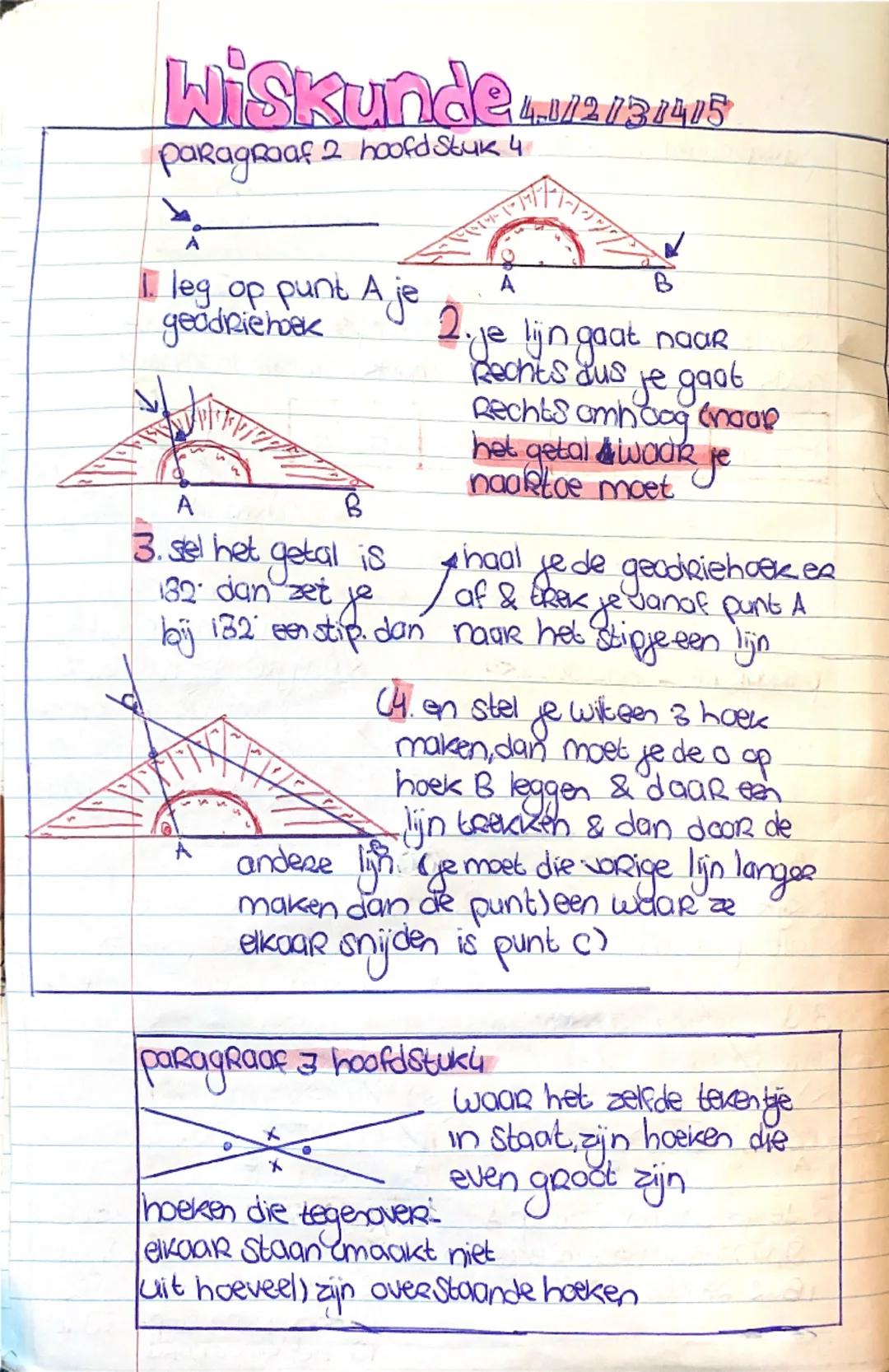 # WISKUNDE 4/2/3/415
paragraafi hoofdstuki
gestrekte hoek
Rechte
hoek
Scherpe
hoek
Stompe
hoek
Volle
hoek