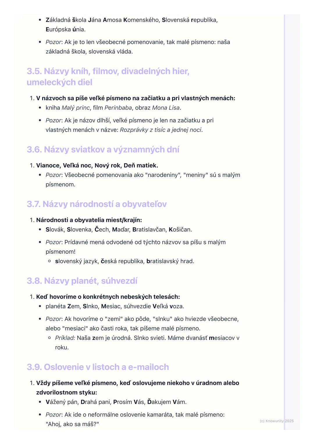 # Pravopis veľkých písmen
1. Prehľad pravopisu veľkých písmen
Ahojte! Dnes si zopakujeme a naučíme sa, kedy píšeme veľké písmená. Je to
ve