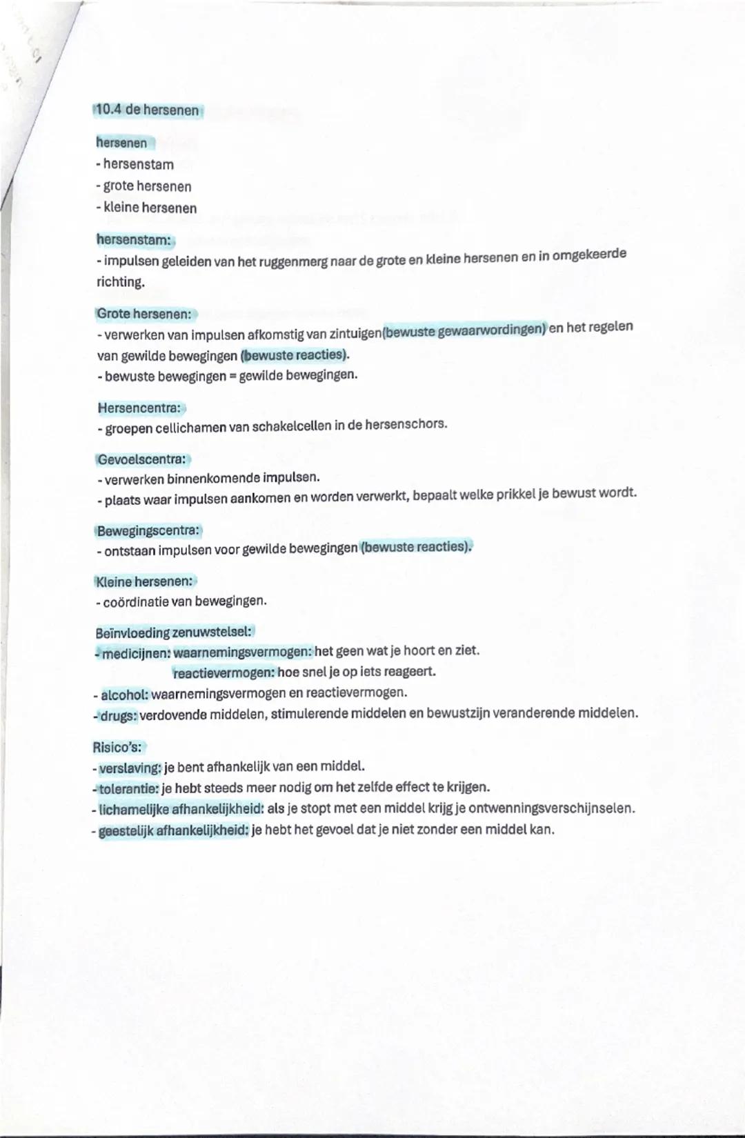 Biologie aantekeningen H10 Regeling
10.1 het zenuwstelsel
Zenuwstelsel:
- Centrale zenuwstelsel
- Zenuwen
Centrale zenuwstelsel:
- Grote her