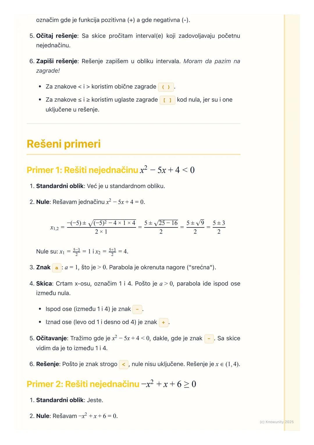 # Kvadratne nejednačine
# Uvod u kvadratne nejednačine
Kvadratne nejednačine su nejednačine gde se nepoznata $x$ pojavljuje na
drugi stepe