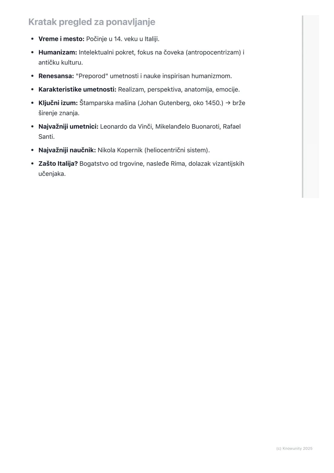 # Humanizam i renesansa –
preporod umetnosti i nauke
Uvod u humanizam i renesansu
Humanizam i renesansa su pokreti koji su se pojavili u E