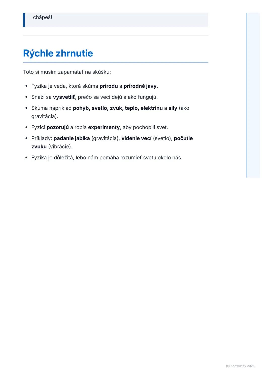 # Čo je fyzika
# Úvod do fyziky
Fyzika je super predmet! Je to veda, ktorá nám pomáha pochopiť, ako
funguje svet okolo nás. Vlastne, fyzik