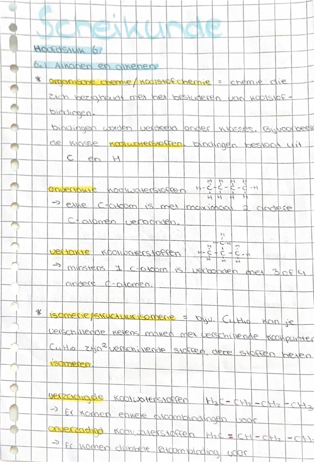 Scheikunde hoofdstuk 6 en 7