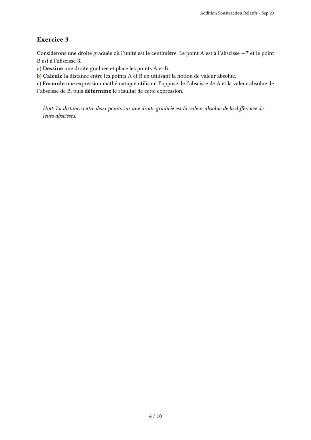 # Addition Soustraction Relatifs
Généré par Knowunity.fr - Sep 23
Description: Cet examen couvre l'addition et la soustraction des nombres